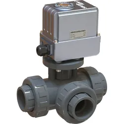 3-Wege-Motor-Kugelventil ECO 50mm PVC 230 VAC – L-Kugel