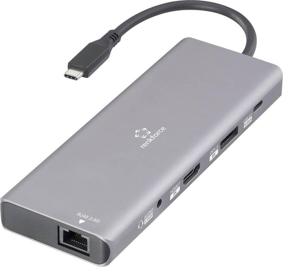 Renkforce USB-C Dockingstation RF-DKS-905, 10-in-1, 8K, PD 3.1
