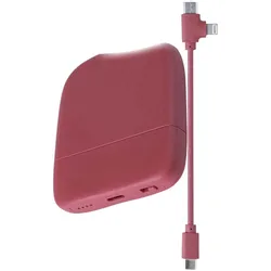 Xoopar Powerbank 5000 mAh Multikabel (5000 mAh, 18.50 Wh), Powerbank, Rot