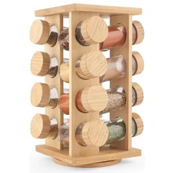 Salter BW127771 Bamboo Rotating Spice Rack, Küchen Organizer, Braun