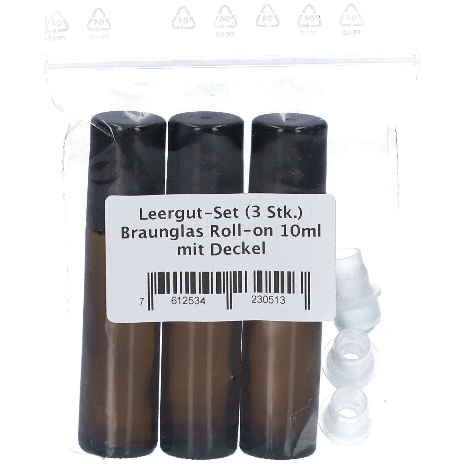 Farfalla Leergut Set Braungl Roll-on 10ml m Deckel 1 St Flaschen