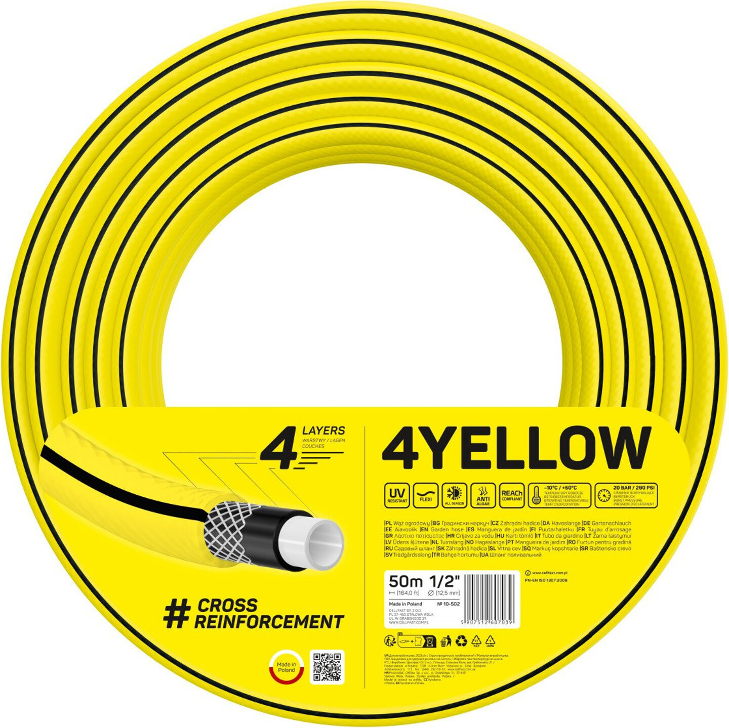 Cellfast Tuinslang 4Gelb 1/2 inch 50 meter