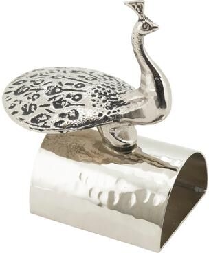 Saro Lifestyle Peacock Napkin Ring (Set of 4)