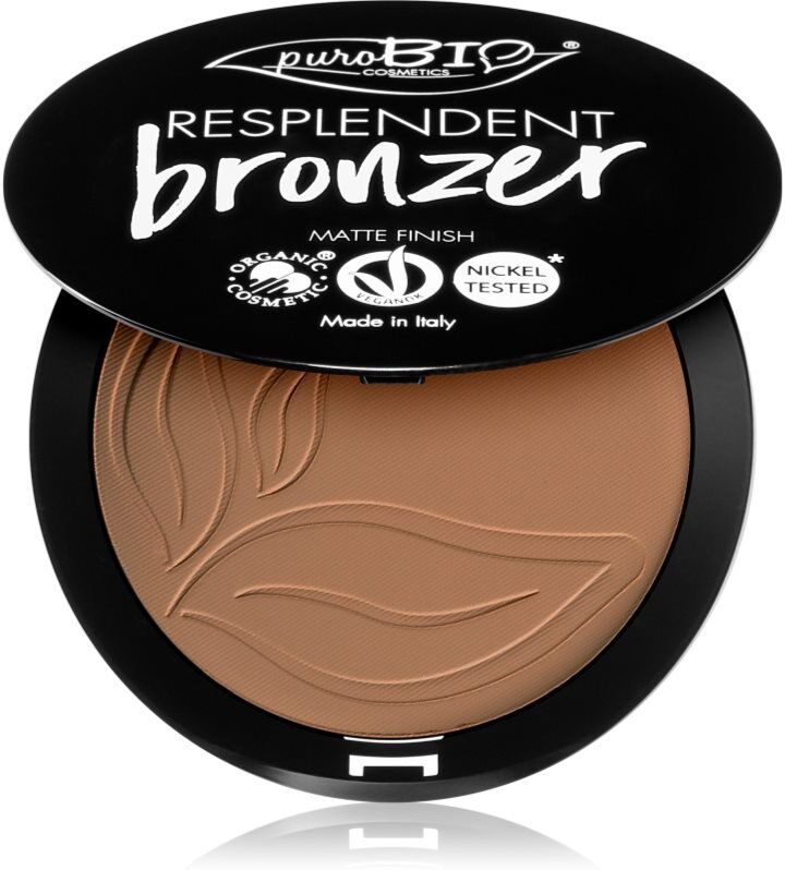 puroBIO Cosmetics Resplendent bronzer with matt effect shade 01 Pale Brown 9 g