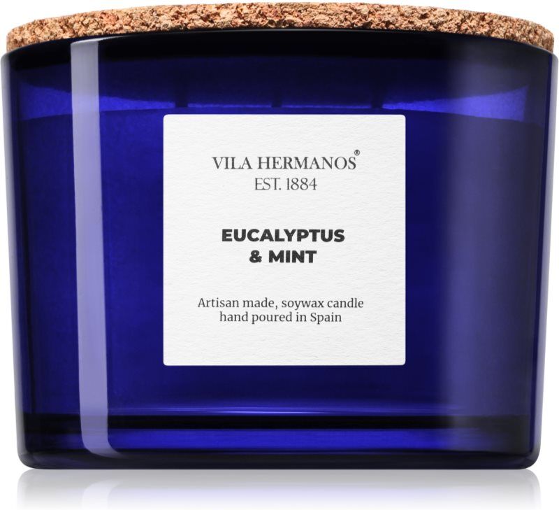 Vila Hermanos Apothecary Cobalt Blue Eucalyptus & Mint scented candle 350 g