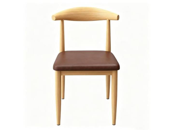 FCZVWPR Esszimmerstuhl, Holzmaserung, Metallrahmen, Küchenstuhl Ergonomischer Esszimmerstuhl, For Esszimmer, Küche, Bistro, Café, Restaurant(Browns)