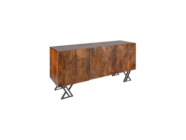 Massivholz Design Sideboard „Fluid“ Mangoholz Braun, Schwarz Invicta Interiors