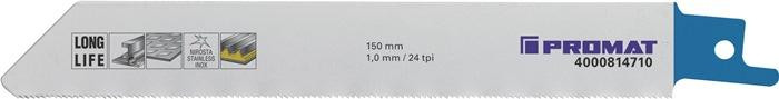 PROMAT Zaagblad, Lengte: 300 mm, Breedte: 22 mm, Tandafstand: 8/10 TPI, Dikte: 3,2/2,5 mm, Gefreesd en Gekrompen