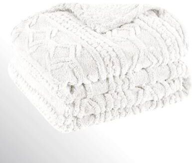 Home City, Inc. Arctic Boho Blanket, Twin, White
