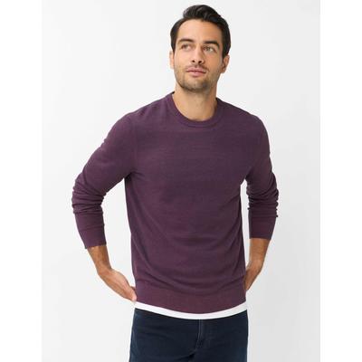 Rundhalspullover BRAX "Style RICK", Herren, Gr. 5XL, lila, Strick, 100% Baumwolle, Rundhals, Pullover Rundhalspullover