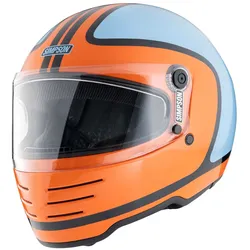 Simpson M62 Hondo, Integralhelm - Orange/Hellblau/Schwarz - S