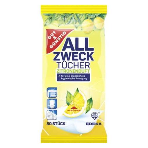 Gut & Günstig Reinigungstuch Allzweck Citrus 80ST (80 Stk.) (4256151000)