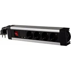 REV, Steckdosenleiste, Steckdosenleiste 4-fach + KS USB SupraLine Schalter (4x, CEE 7/3, USB-A, 2.30 m)