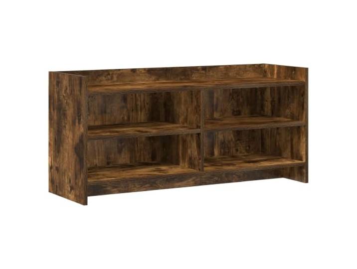HGFDVCMR TV-Schrank 100x33x47 cm Lowboard Geräucherte Eiche Holzwerkstoff Kompaktes Lowboard fürs Wohnzimmer & Schlafzimmer mit 4 Regalfächern für Receiver, Konsolen und Zubehör.