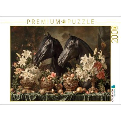 CALVENDO Puzzle Licht fällt sanft auf neues Leben - Hoffnung steht auf vier Hufen | 2000 Teile Lege-Größe 90x67cm Foto-Puzzle für glückliche Stunden