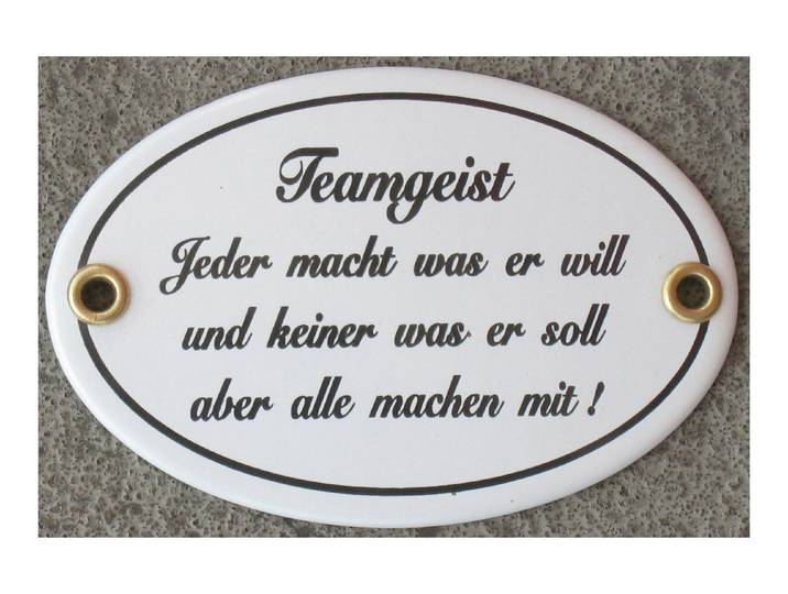 Münder Email Schild Teamgeist 13 × 0.5 cm