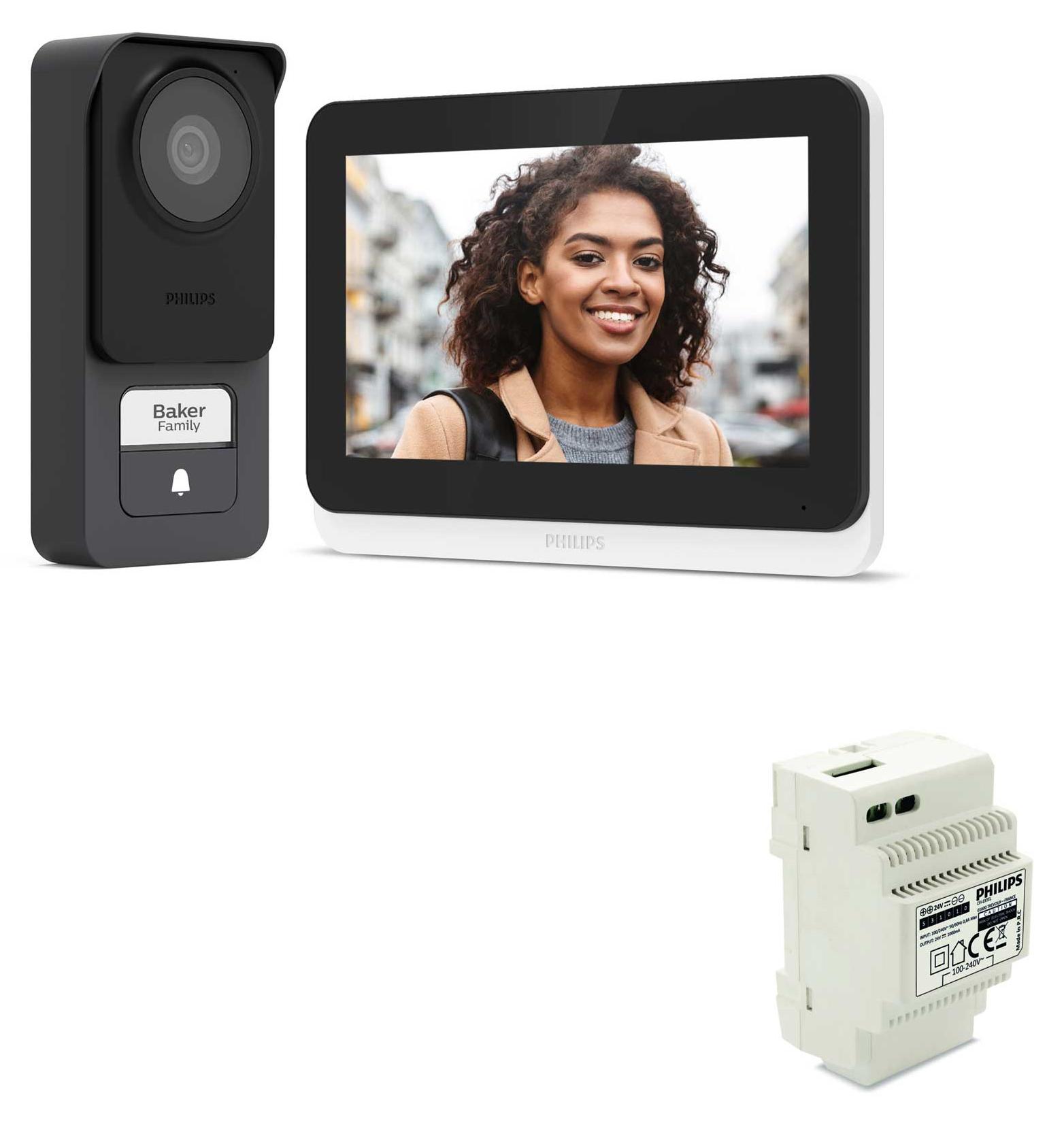 Verkabeltes und angeschlossenes Bildtelefon Bild in 3K-Qualität Philips WelcomeEye Connect 3 mit Transformator