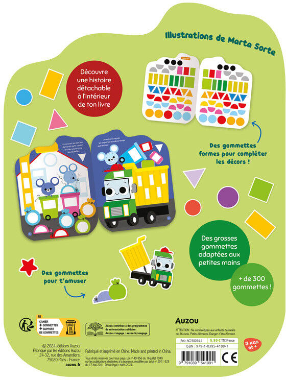 Gommettes formes : L'aventure de petit camion poubelle - Auzou
