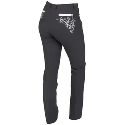 MONTAR Damen Vollbesatz Reithose Bamboo, Schwarz mit Stickerei in silber, Größe: 36