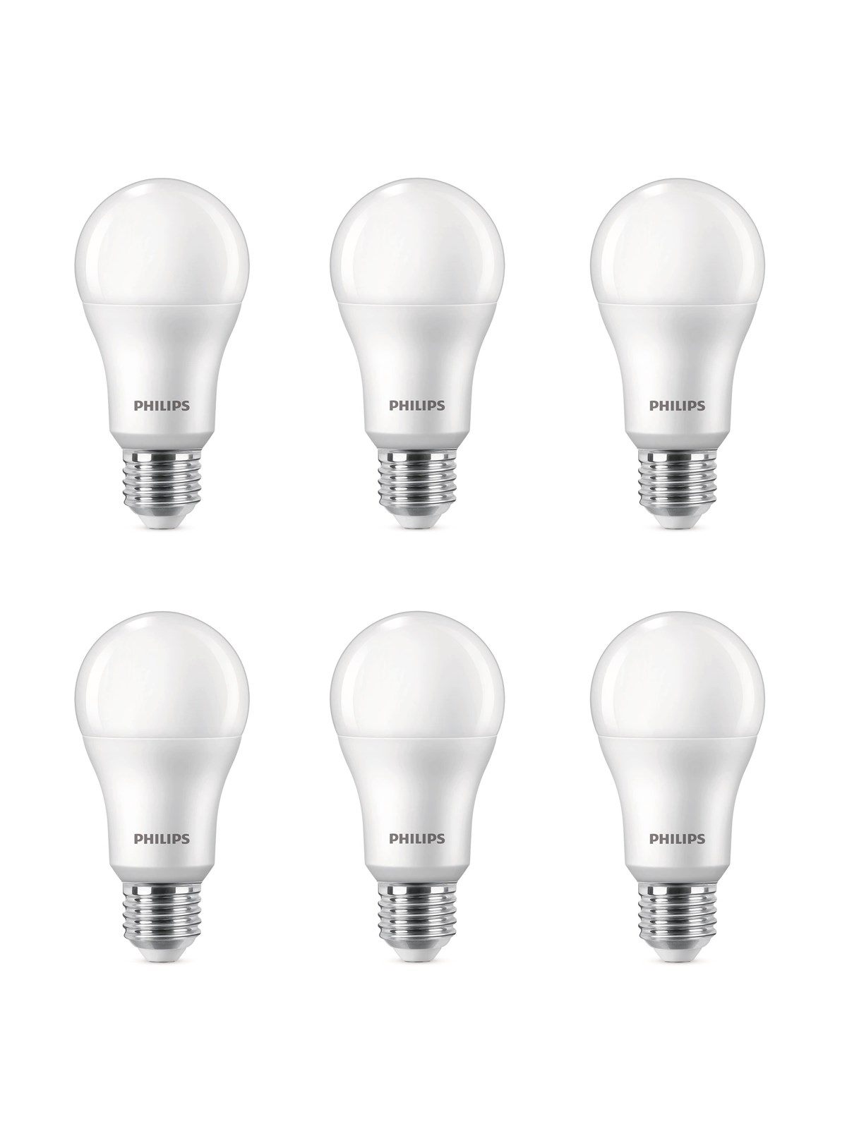 Philips LED-Lampe 13W/827 (100W) frosted 6-pack E27