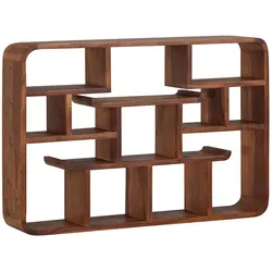 KADIMA DESIGN Wandregal 80x55x15 cm Sheesham Massivholz Hängeregal Modern Schwebend, Großes Design Schweberegal, Regal Hängend Wohnzimmer, Bücherregal
