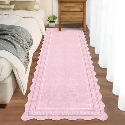 Garvee Modern Curved Rope Border Scalloped Area Rug