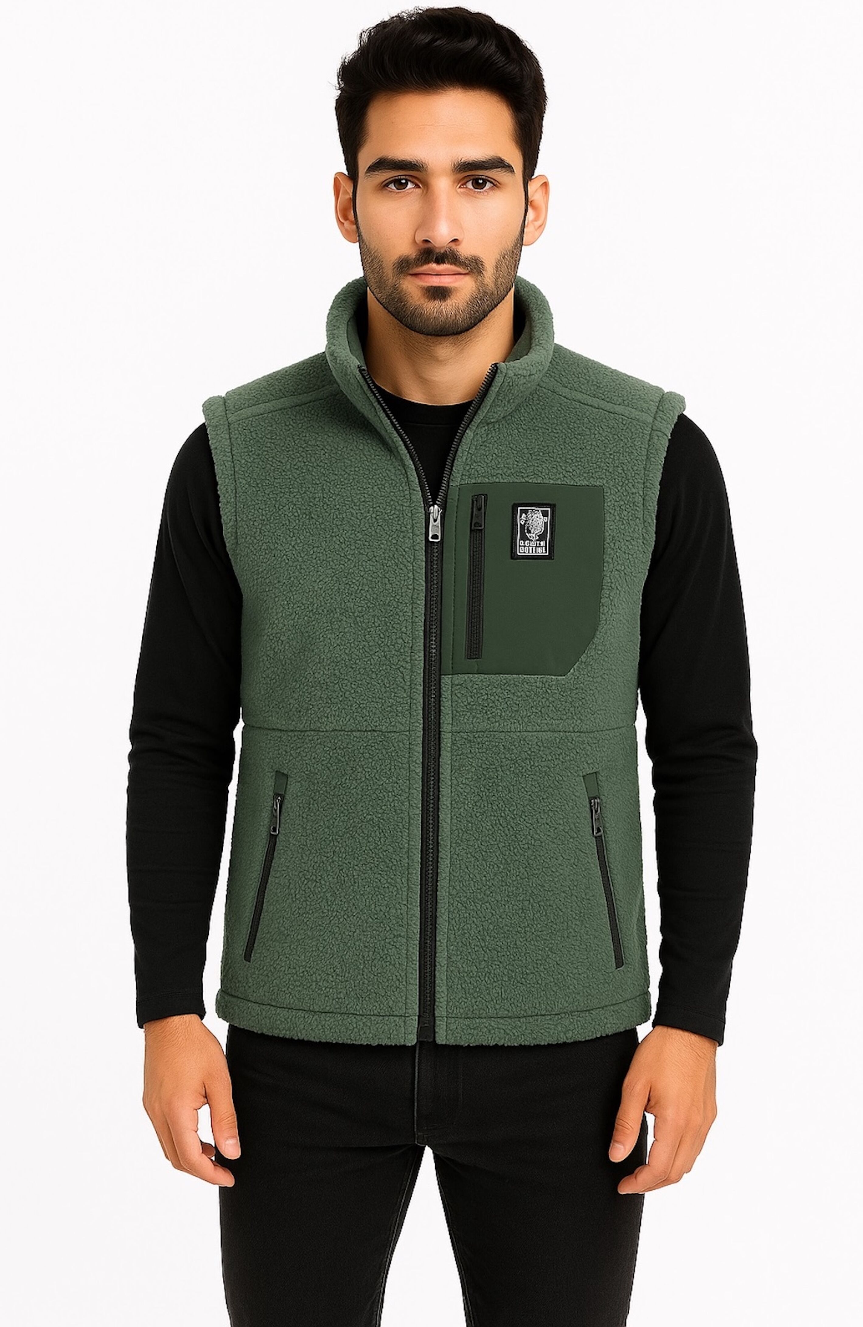 Fleeceweste LPO "Ravin II", Herren, Gr. M, grün (laurel wreath), Fleece, 100% Polyester, regular fit hüftbedeckend, Westen Fleeceweste, mit Langhaarfleece laurel wreath M