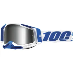 100%, Damen, Sportbrille, Racecraft 2 Goggle Isola - Mirror Silver (Blau, Weiss, Silber), Blau, Weiss