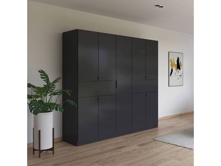 home24 Draaideurkast Ticao 226cm grijs/metallic grijs