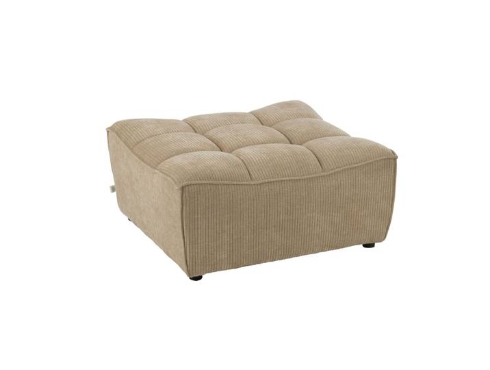 Pouf rectangulaire lounge en velours côtelé crème