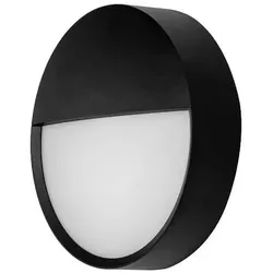 Brumberg LED Außenwandleuchte EYE, IP65 IK10, halbrunde Blende, 12W 3000/4000/5700K (CCT DIP-Switch), Seeluft beständig, schwarz BRUM-10037183MC