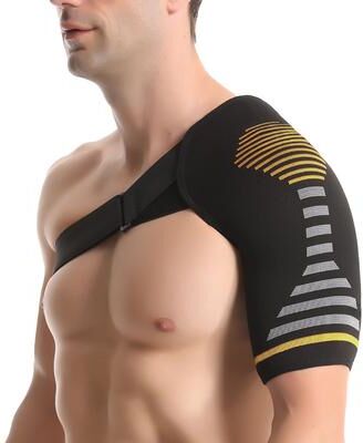 Healfit Counter Sports Strap Shoulder Pads, Adjustable Elastic Shoulder Strap, Compression Joint Brace, Fitness Sprain Strain Support yellow l xl
