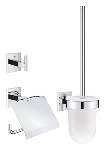 GROHE Start Cube QuickFix 3-in-1 accessoireset met toiletpapierhouder, hanger en borstelhouder, chroom
