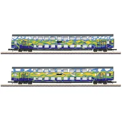 Märklin 87306 Z Doppelstockwagen-Set Touristik 1 der DB AG 2 Doppelstock-Mittelw