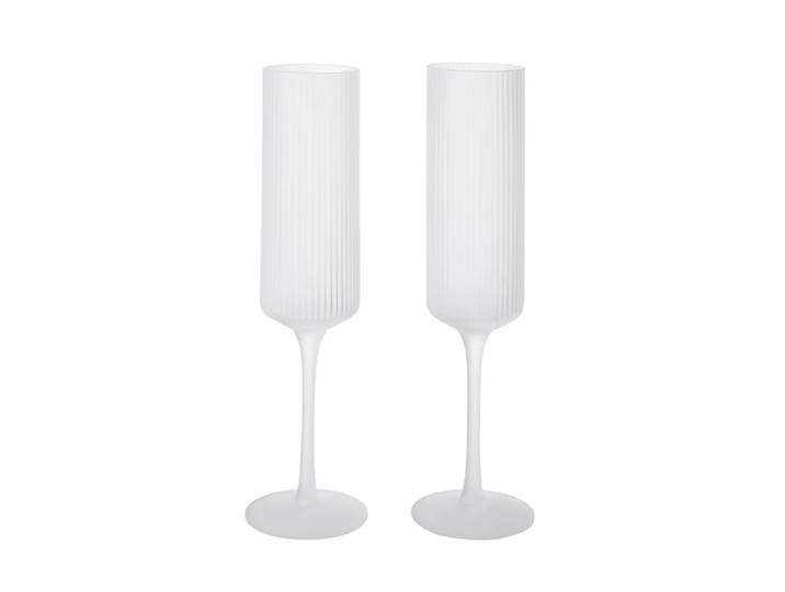 Ferm Living - Ripple Champagnerflöte, frosted (2er-Set)