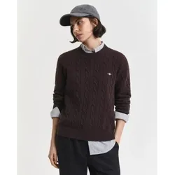 Gant für Damen. 4805315 Zopfmuster-Pullover braun (L), Lässig, Wolle, Klassisch