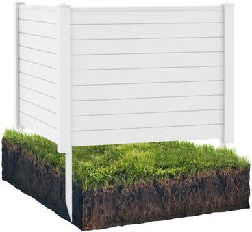Costway Outdoor PVC Air Conditioner Fence with 20 Inch Long Stakes-White