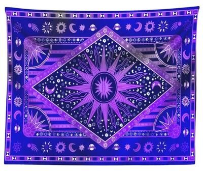 Uplifted Finds Indian Tarot Mandala Tapestry   Bohemian Divination Aesthetic Wall Hanging r1 230 X 150 Cm