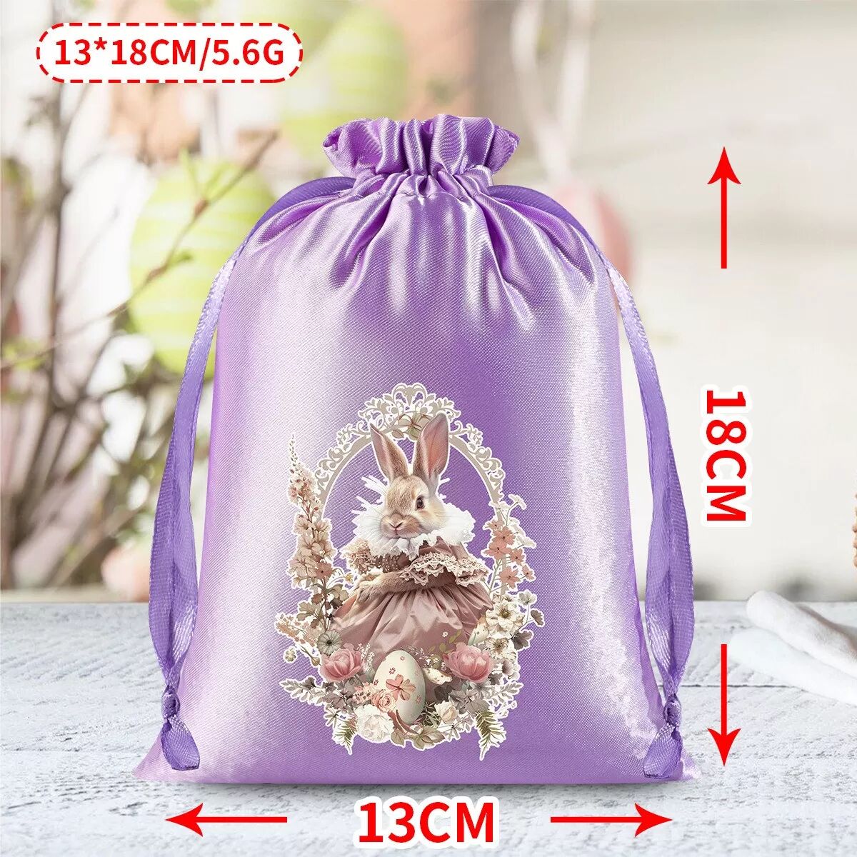 INF 10er Set Oster-Süßigkeitstüten – Geschenktüten aus Seide mit Kordelzug für Ostergeschenke & Leckereien Violett