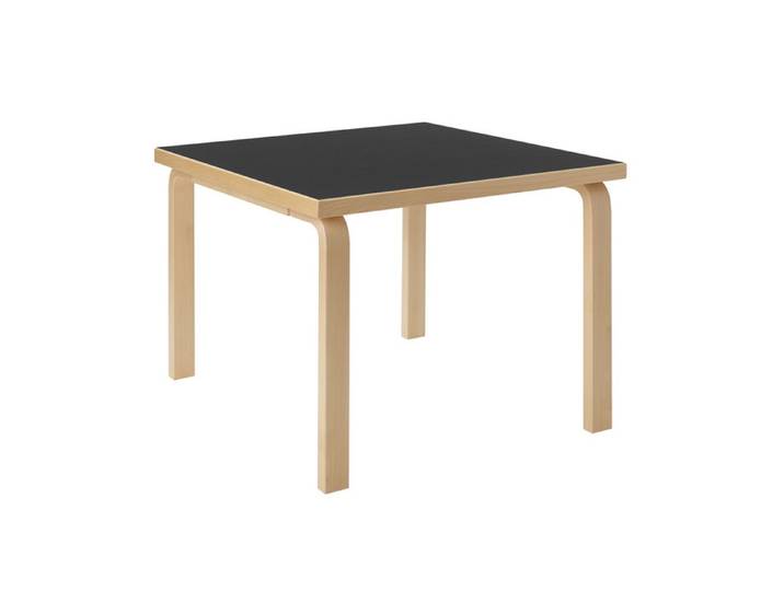 ARTEK table enfant AALTO TABLE 81C (Bouleau laqué naturel, plateau en linoléum noir - bois massif)