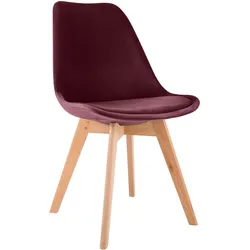 CLP Stuhl Linares Samt   Farbe: bordeauxrot, Material: Samt