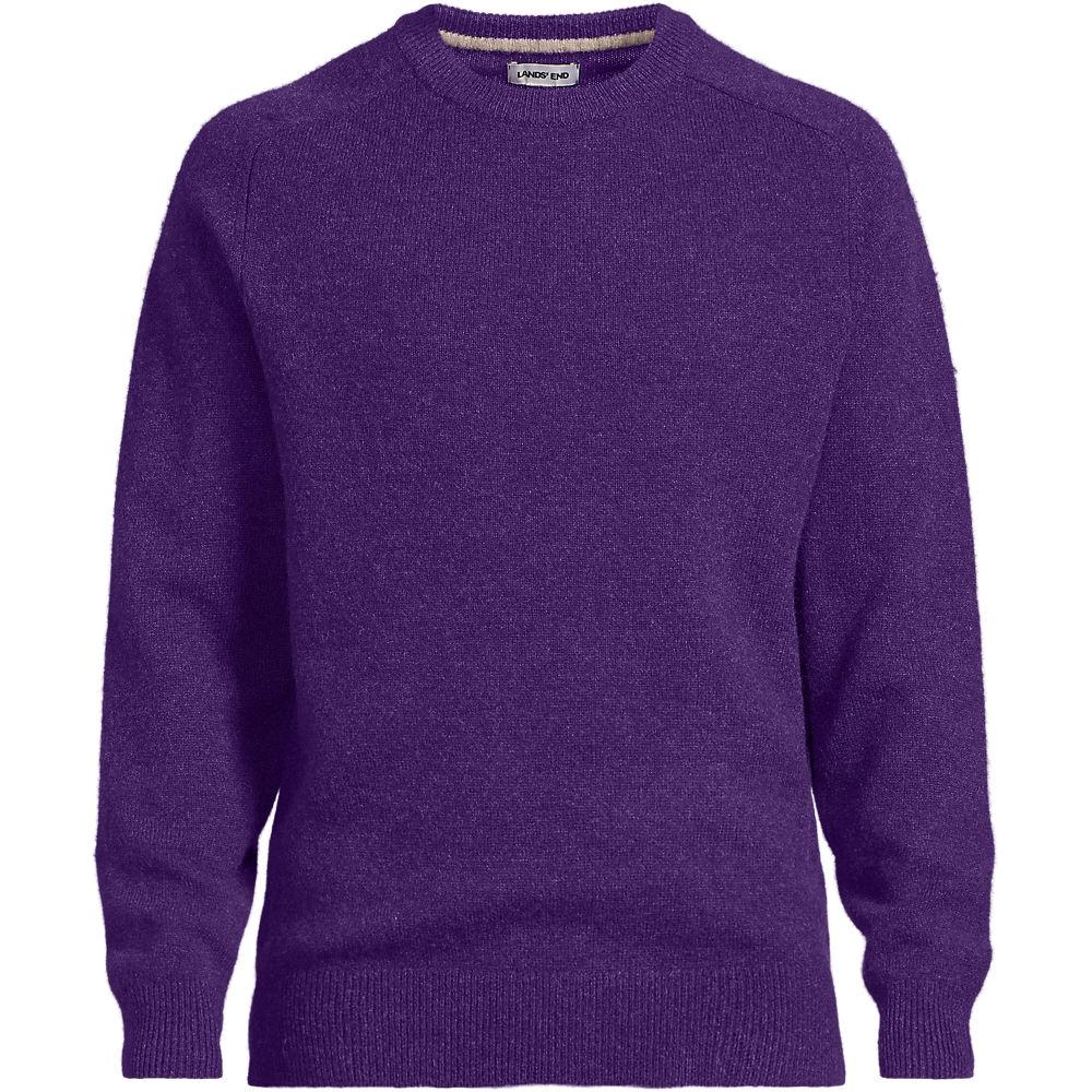 Rundhalspullover aus Lambswool, Herren, size: regular, Lila, Wolle, by Lands' End