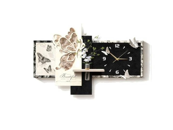 YIXANNX Foyer,Butterfly Shadow Dream B 80 * 55cm doppelschichtiger Sand Esstisch für 2, stilvolle moderne Wanduhr Ausstellung
