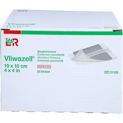 Vliwazell Saugkompressen 10x10 cm Steril 25 ST