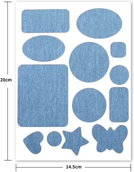 INF Denim Knie-/Ellenbogen-Reparaturflicken - Aufbügelflicken für Kleidung, Jeans (5er-Pack) Hellblau