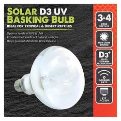 Komodo Solar D3 UV Basking Bulb (UVA, UVB), Terrariumbeleuchtung