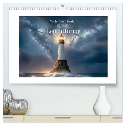 Nach Hause finden, die Leuchttürme (hochwertiger Premium Wandkalender 2026 DIN A2 quer), Kunstdruck in Hochglanz