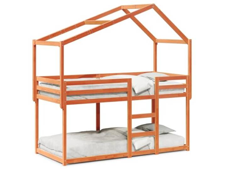 PUGYNBK Etagenbett für Kinder mit Dach aus massivem Kiefernholz, 90 x 190 cm