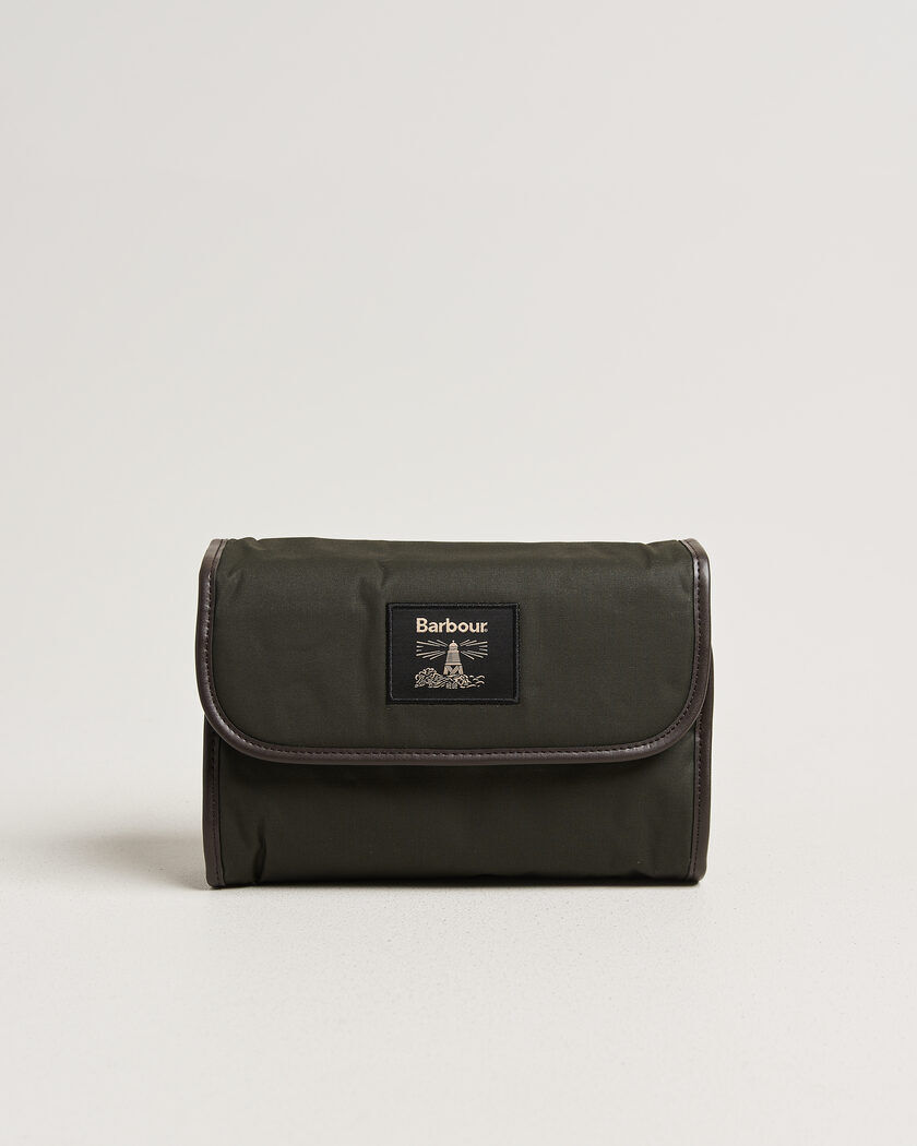 Barbour Lifestyle Wax Hanging Washbag Olive