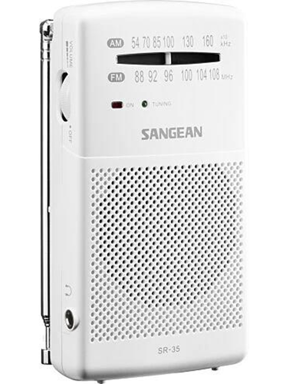Sangean Pocket Radio with Built-In Speaker - AM/FM - Weiß